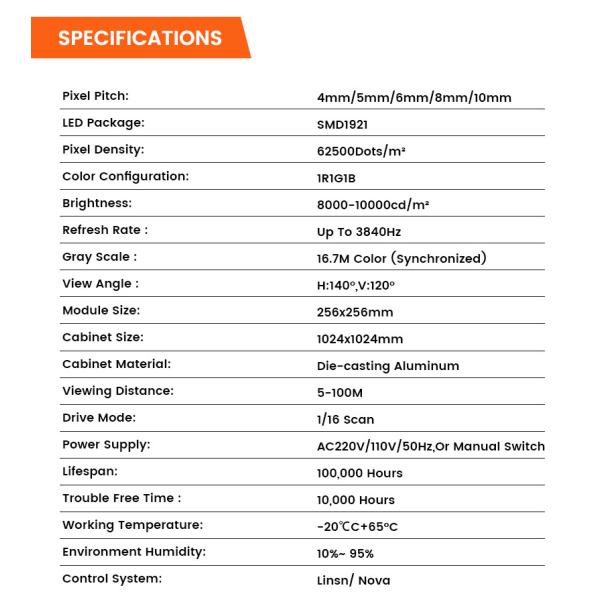 High brightness 10000nits IP65 P4 P5 P6 P8 P10 mupi digital led signage display digital