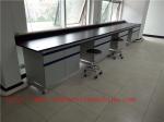 1500 mm Width Steel Wood Frame Blue / White Science Lab Testing Tables Used