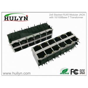 Quality 2X6 Fast Stacked RJ45 Jack With transformer and LEDs. for sale