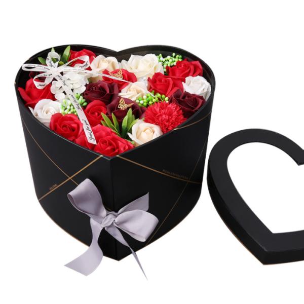 Exquisite Gift Packaging Boxes Romantic Round Double Layer Rotating Soap Flower Box