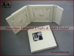 Quality Leather Fabric Linen cd dvd storage packaging Box for sale