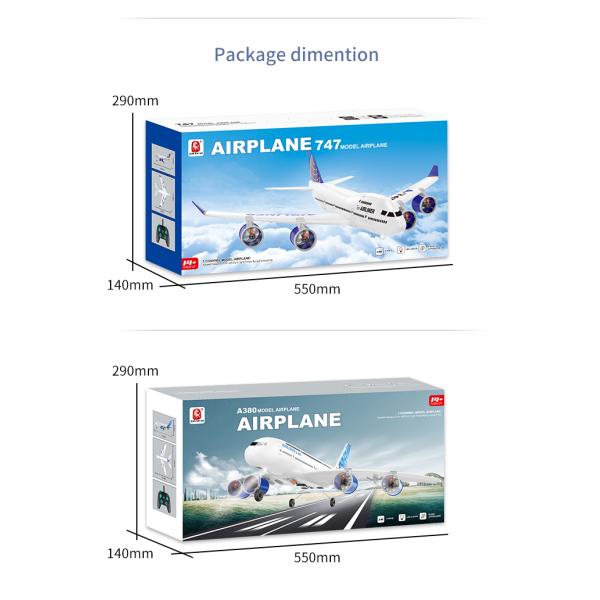 2.4G RTF Simulation 747 Airbus A380 Remote Control Wireless Airplane Toy Airplane Model RC Plane Customer Requirements Met