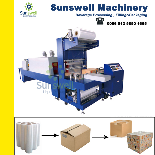 Fully Automatic Small Shrink Packaging Equipment For Bottle Can Carton Use