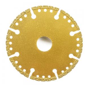 China 125mm Diamond Slotted Blade Disc Vacuum Brazed Cutter for Marble Stone Slab Edge Grinding on sale