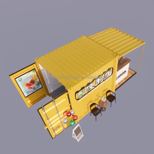 Log Wall 10ft Expandable Steel Container Prefab Container Bar for Outdoor Fast Food Modified Shipping Container Houses