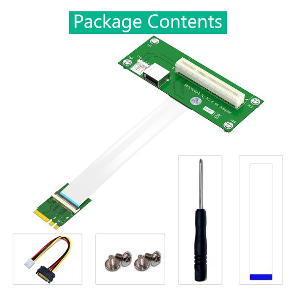 M.2 Key A/E to PCI-E X8 Riser Card with USB 2.0 480Mbps