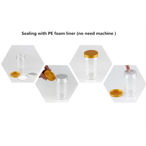 Kitchen 450ml Square Round Plastic Canisters Transparent SGS With Plastic Screw Top