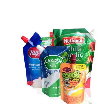 Custom printed spout pouch plastic drinking water bag with logo printing