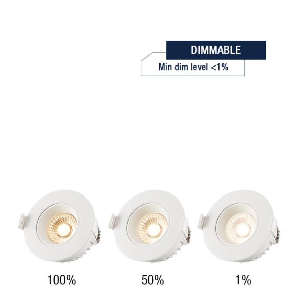 9W IP54 COB Spot Dimmable LED Downlights Trimless Anti Glare