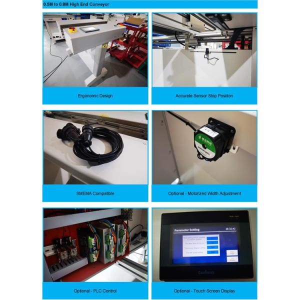 Stainless Steel PCB Inspection Conveyor 900mm height With Automatic Rail