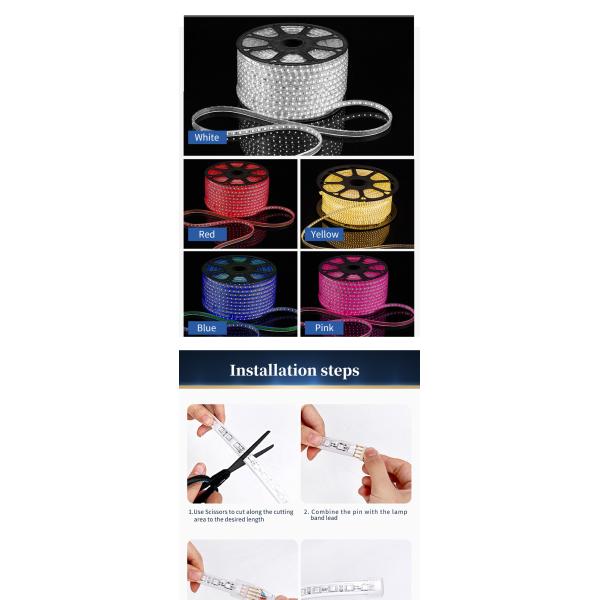 Single Color LED Flexible Strip Light 220V 110V IP65 Wanterproof