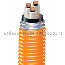 TECK 90 High Voltage 3-Core AWG6 Cable High Voltage Construction Cable with Copper Conductor and XLPE Insulation