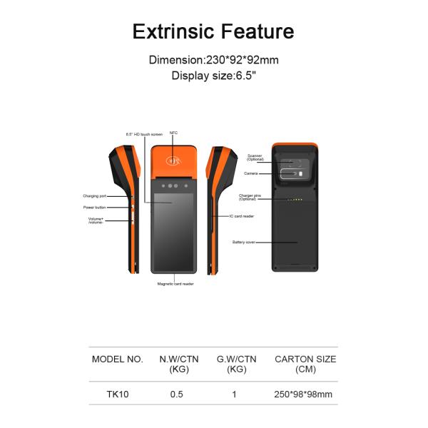 ODM Android 13 wireless Portable POS Machine Terminal Restaurant