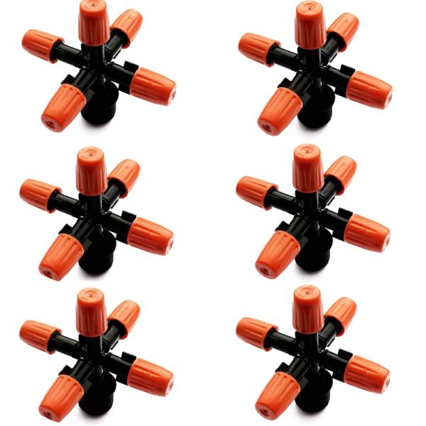 Orange Five Outlet Adjustable Atomizing Sprinkler With 1/2'' Thread Connector