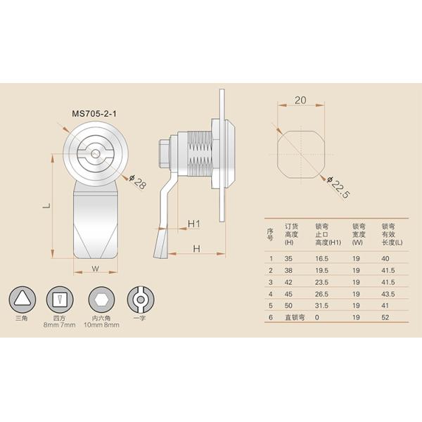 Triangular Zinc Alloy Quarter Turn Cam Lock With Torsional Wear Resistance