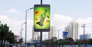 China Outdoor Street Advertising Light Pole Led Display 5mm High Lamp Post LED Signage on sale