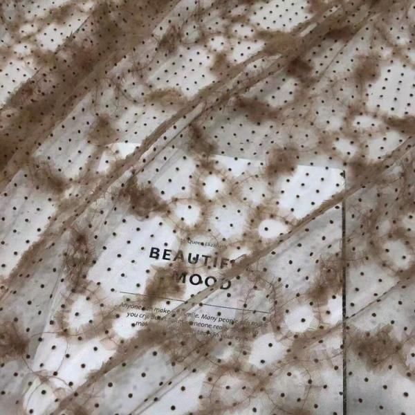 180gsm Tulle Net Fabric Fancy Mesh Dot Print Lace Fabric For Dress