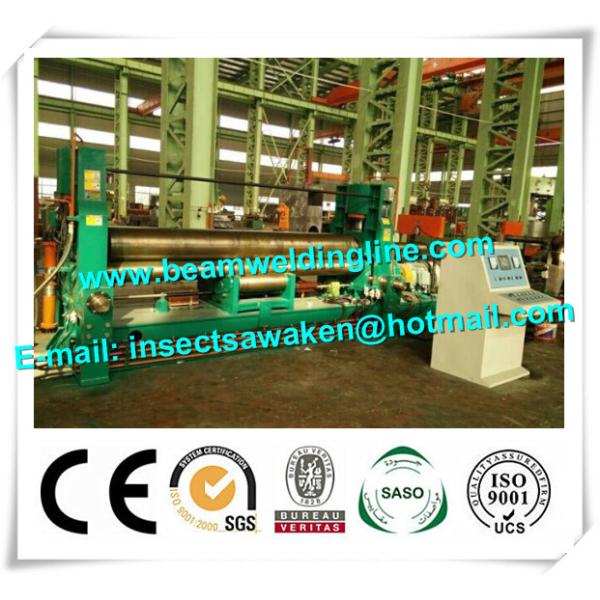 3 Roller Hydraulic Symmetrical Plate Rolling Machine For Shipbuilding / Petroleum