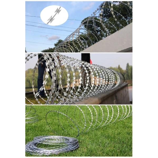 Medium Blade 22MM Length BTO 22 Razor Wire Fence Decoration 10kg Per Coil 500mm OD