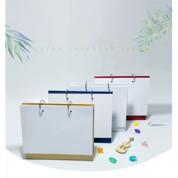 8 Inch Blank Sublimation Calendar With 15 Pages Removable Loose-Leaf Office Calendar Notebook DIY Desktop Decoration