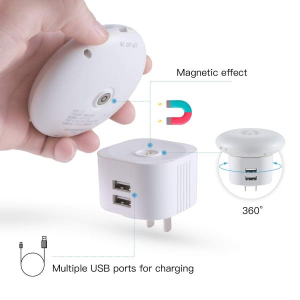 Motion Sensor Night Light,Upgraded Rechargeable 1.5W LED Night Lamp Portable Wireless Indoor Light