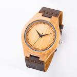 Men'S Quartz Modern Wood Watches Japan Movement Wrist Watch Leather Belt