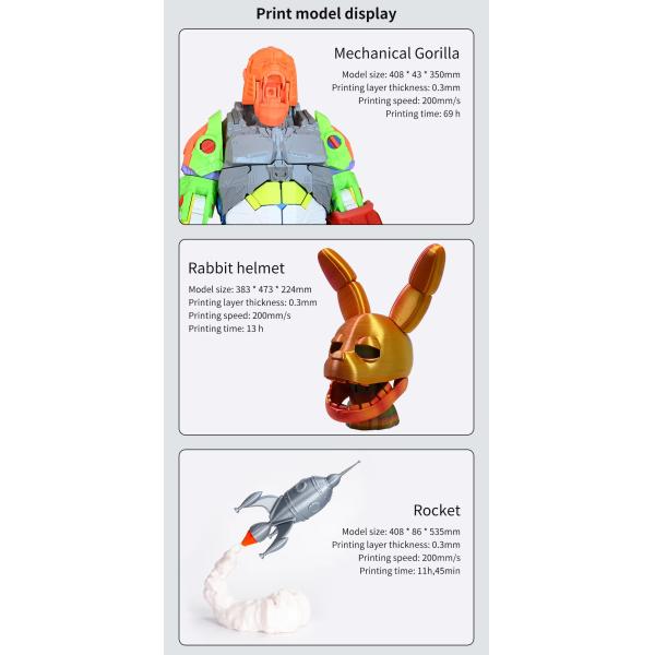 Antinsky Tronxy VEHO 600 Pro 2E 2-In-1 3D Printer Dual Extruder Large Size Direct Drive 3D Printer 600x600x600mm 3d Printer Kit