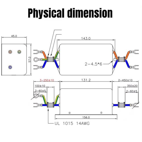 YB21D6-10A-W Dual-Stage EMI Noise Filter High Performance Single Phase Filter For Electric System