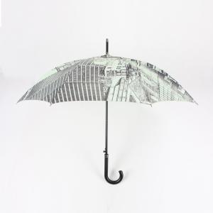 Quality Ladies Windproof Curved Handle Umbrella 23 Inch Full Color Printing Customized Designs for sale