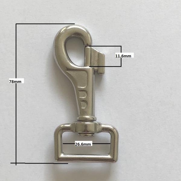 Stainless Steel Eye Bolt Swivel Square Keyring Snap End Hook