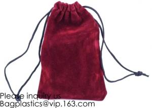Quality Trim Velvet Cloth Jewelry Pouches/Drawstring Bag Gift Bags,Wine Red, Blue, Red, Pink, Dark Green,Product Gift Bag PACK for sale