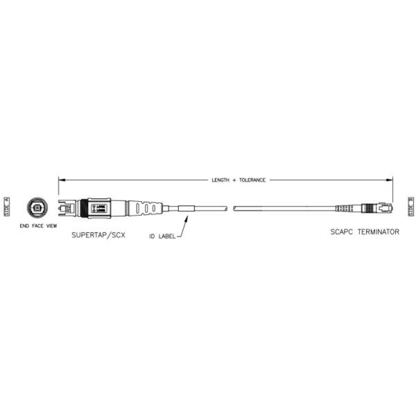 IP SC Simplex Harsh Environment Cable Dust Cap To SC Connector 5.0mm Cable Diameter