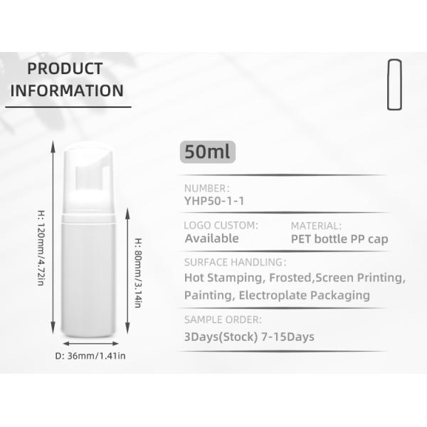 Round Shape 50ml PET Plastic Bottle Refillable Transparent PET Bottles