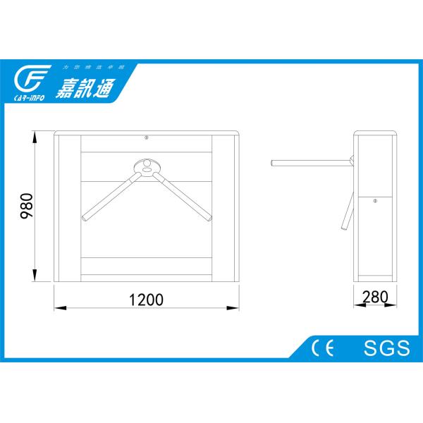 Tripod Drop Arm Turnstile Gate Security Door With Coin / Token Control