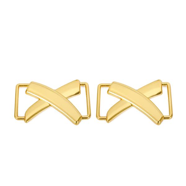 Bright Gold Metal Cross Shape Handbag Lock For Purse Decoration