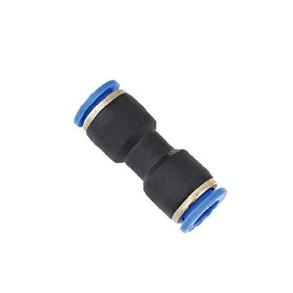 Buy PU Two Way Straight Equal Socket Pneumatic Tube Fitting Black Colour at wholesale prices