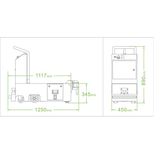 Traction Unidirectional Tugger AGV Towing Vehicle With Laser Obstacle Sensor