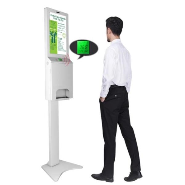 Temperature Detector Screen 21" Face Recognition Reader Attendance Scanner with Voice Alarm and Door Access Control