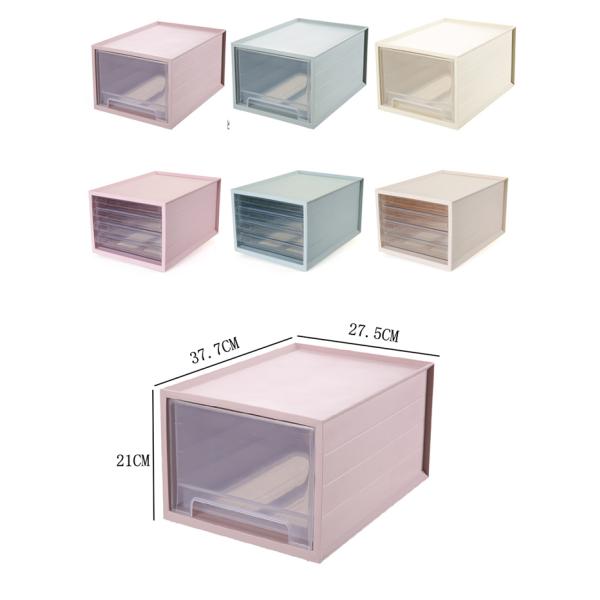 Pink Stackable Storage Shoe Boxes Fabric Plastic Drawer Organizer