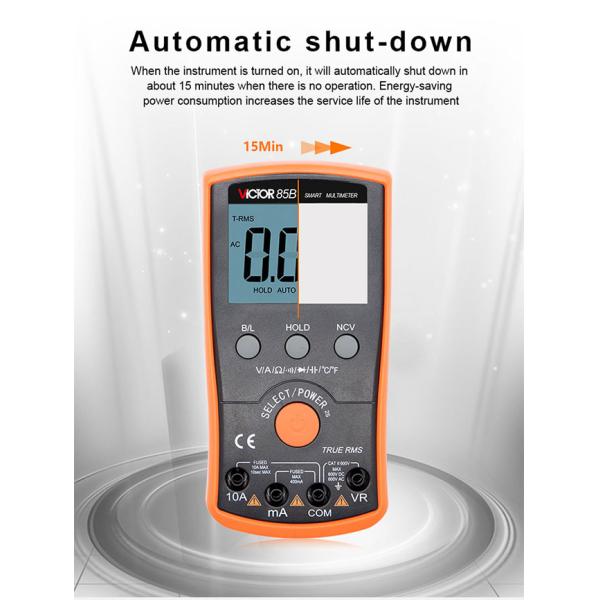 Handheld Smart Auto Range Digital Multimeter Continuity Test Anti Burning