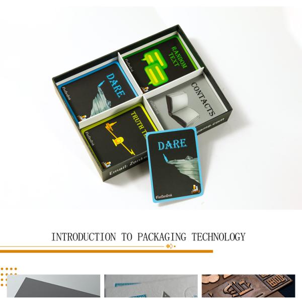Logo Printed Custom Playing Cards Waterproof Paper Box Educational Flash Card