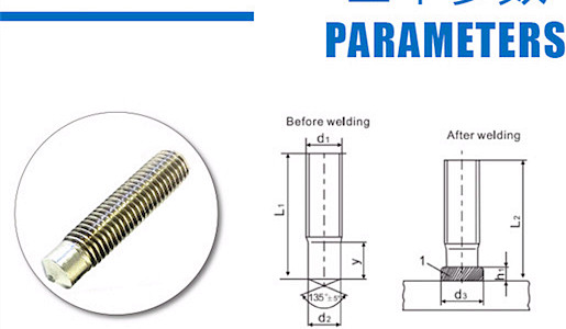 M6-M24 Arc Welding Type Stainless Steel Weld Stud With Full Imperial Threads