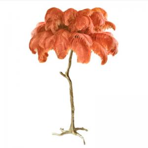 China Brass Stand Orange Color 110 Volt Ostrich Feather Lamp on sale