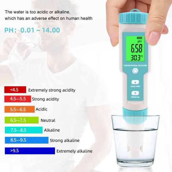 Aquarium Swimming Pool ORP Salinity Digital PH Meter
