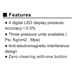 Industrial Digital Air Pressure Gauge Three Pressure Units Available For Compressor