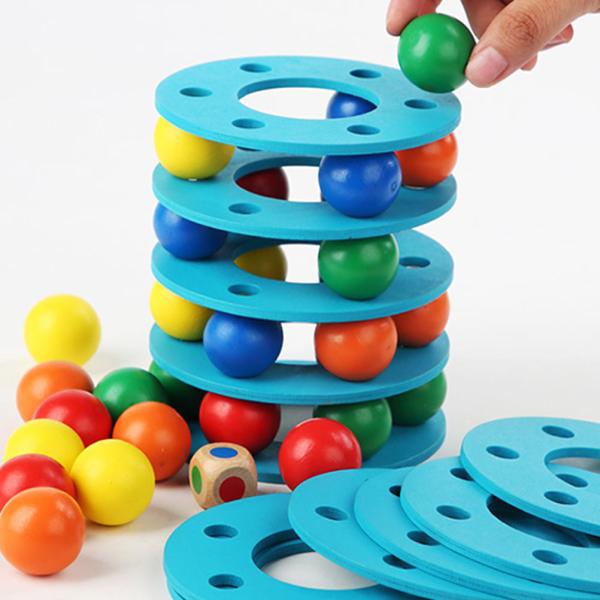 Unisex Wooden Montessori Baby Toys Children Stacking Game
