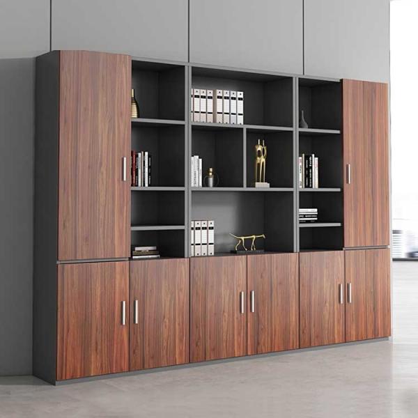 71 Inch Office Wooden Filing Cabinets Boss Desk Matching Bookcase Brown