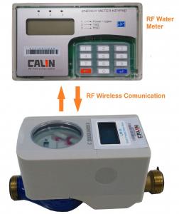 Quality LCD Display Wireless Water Meter , Battery Driven Water Prepaid Meters split CIU RF communication for sale