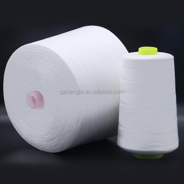 Manufacture Produce Spun Polyester Yarn OEM Raw White 60/2 with Chemical Resistance