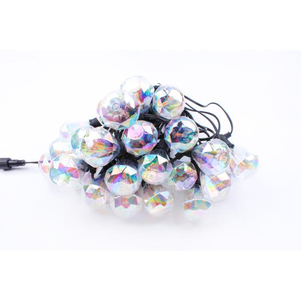 Outdoor String Lights 50Ft 24 Bulbs LED Patio Lights String E12 Hanging Sockets Waterproof IP65 Diamond Shaped Festoon Lights